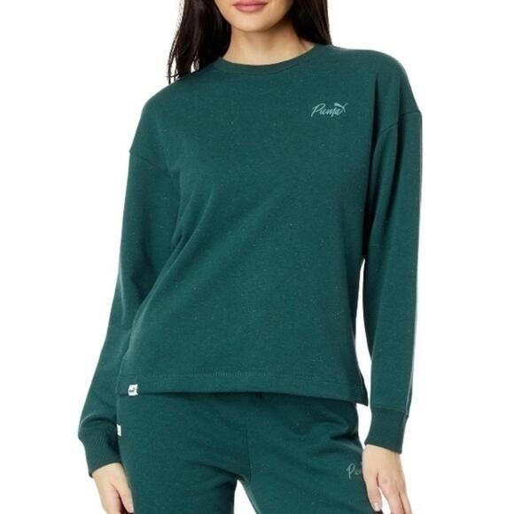 NWT PUMA Green Live In Crew Sweatshirt - Picture 1 of 4